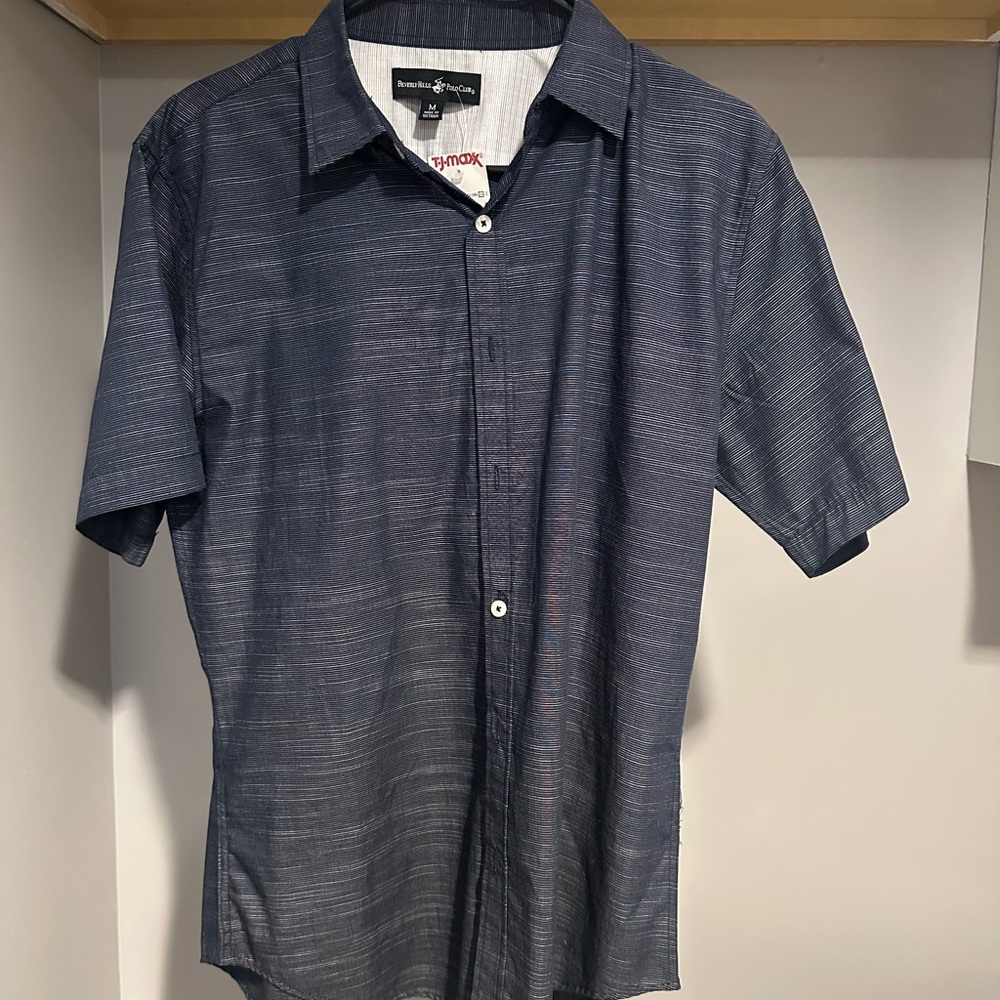 Beverly Hills Polo Club Navy Casual Button Down Shirt